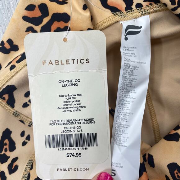 Fabletics Powerhold Women's Leopard On The Go Leggings Size Small NEW - Picture 4 of 13